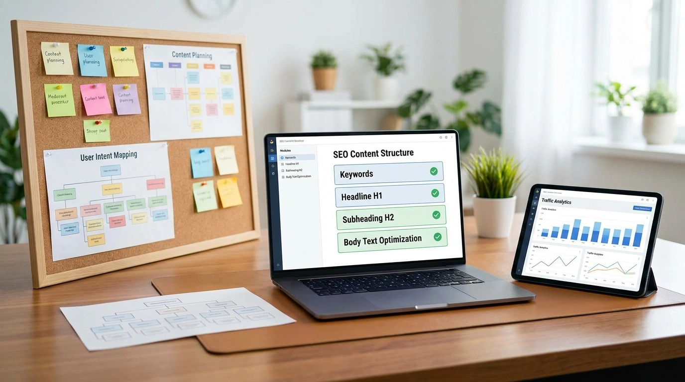 Portfolio preview of SEO content structure and website optimization project