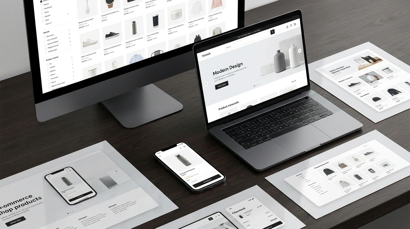 Portfolio preview of an e-commerce store design project
