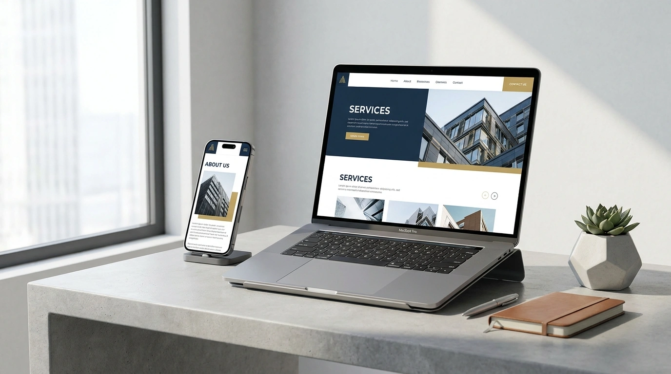 Portfolio preview of a professional business website design project