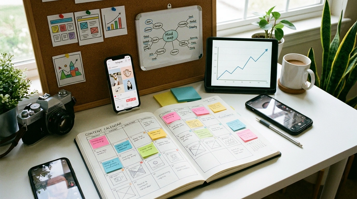 Social media growth service with content planning and engagement strategy